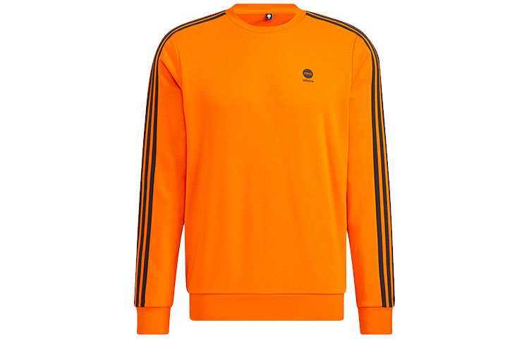adidas Classic 3-Stripes Pullover Sweatshirt Orange Casual Sportswear HD4669
