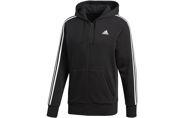 adidas Classic 3-Stripes Retro College Style Hoodie Jacket - Black S98786 圖 2