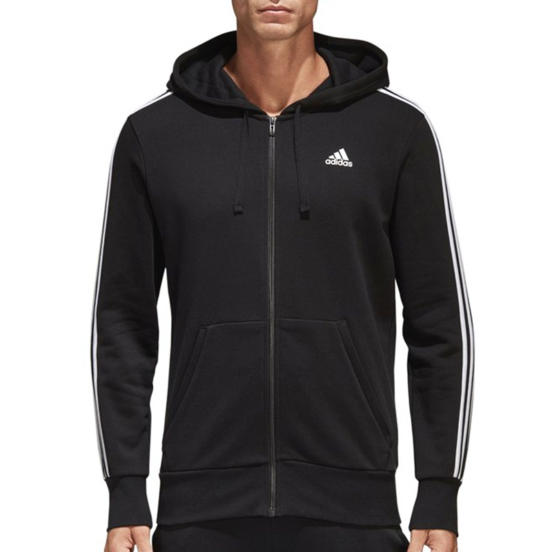 adidas Classic 3-Stripes Retro College Style Hoodie Jacket - Black S98786 圖 4