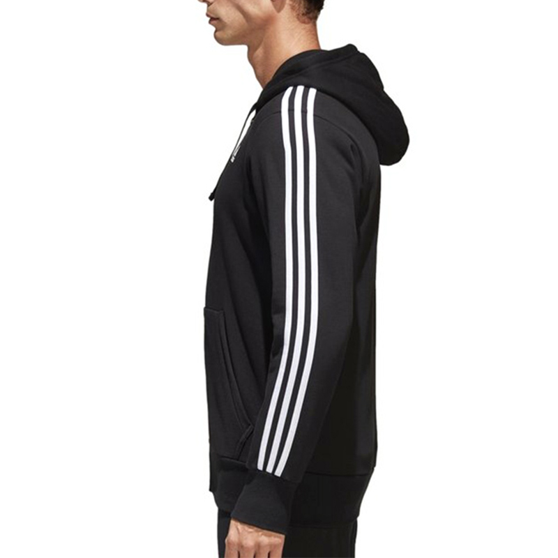 adidas Classic 3-Stripes Retro College Style Hoodie Jacket - Black S98786 圖 6
