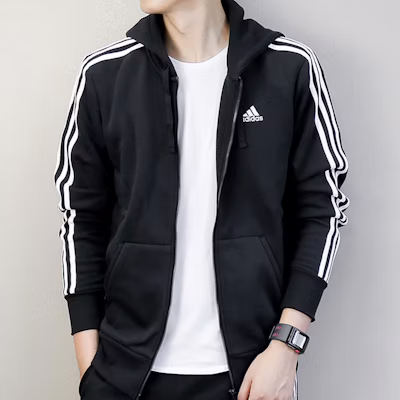 adidas 經典三條紋復古大學風連帽外套 - 黑色 S98786 Sizing adidas 經典三條紋復古大學風連帽外套 - 黑色 S98786