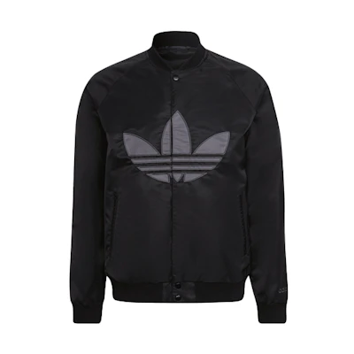 adidas Clgt Jacket Black Big Logo Baseball Style Outerwear. HP0430