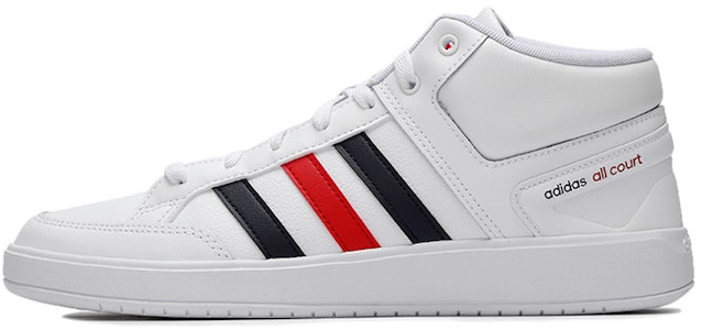 adidas Cloudfoam All Court 耐磨防滑 中筒 板鞋 男款 黑白紅 Buy adidas Cloudfoam All Court 耐磨防滑 中筒 板鞋 男款 黑白紅