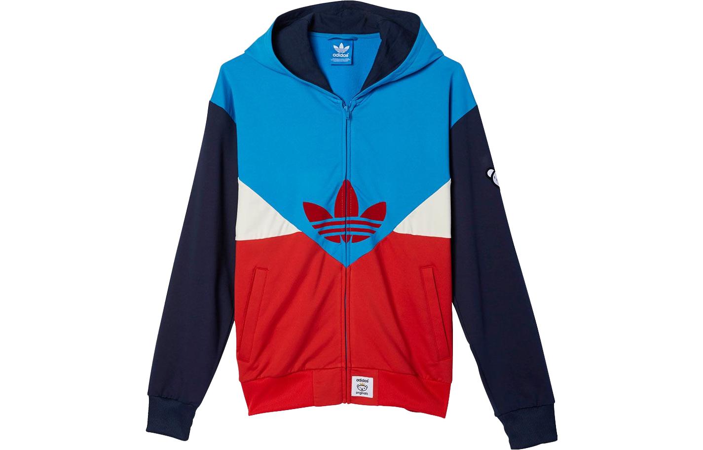 adidas CLRDO Colorblock Graphic Zip Hoodie Mens Multicolor AJ5199