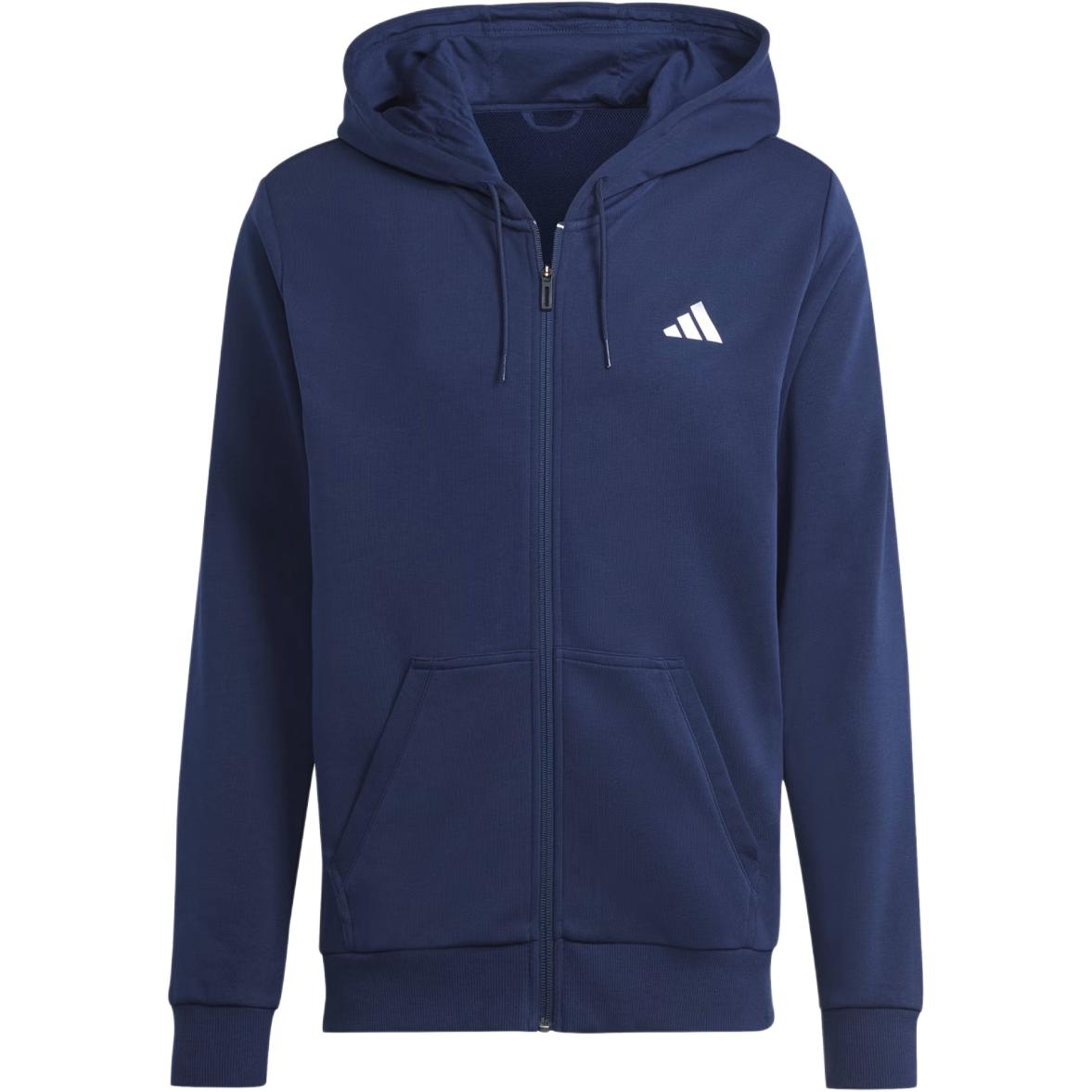 adidas Club Teamwear Logo Hoodie Full-Zip Jacket Navy Blue - IJ4861