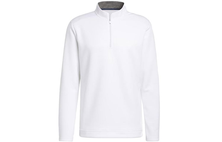 adidas Club White Quarter-Zip Sweatshirt in Solid Color GL0141