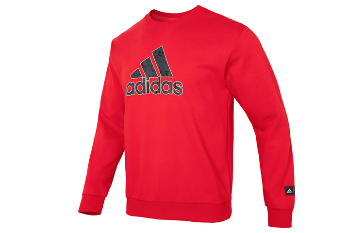 adidas CM GFX Crew Sweatshirt Red - Casual Sportswear HZ3025