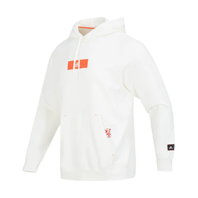 adidas CM GFX Hoodie Casual Pullover Sweatshirt - White HZ3035