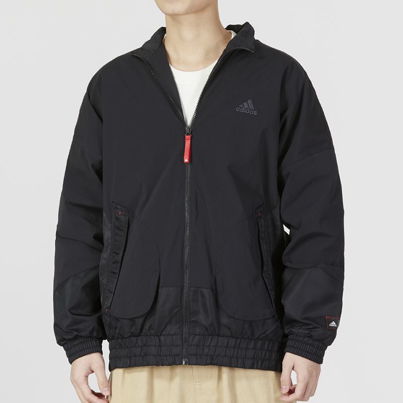 adidas CNY CM Com WV Jacket Solid Logo Athletic Casual Stand Collar Jacket HZ3037 圖 4