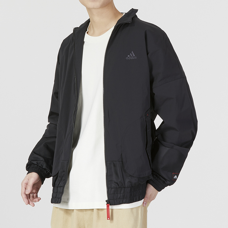 adidas CNY CM Com WV Jacket Solid Logo Athletic Casual Stand Collar Jacket HZ3037 圖 6