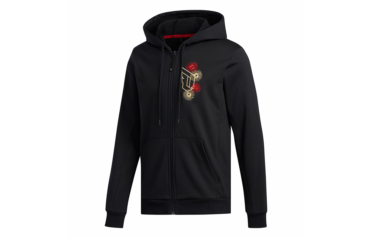 adidas CNY Dame FZ HD Basketball Hoodie Jacket Black FH7701