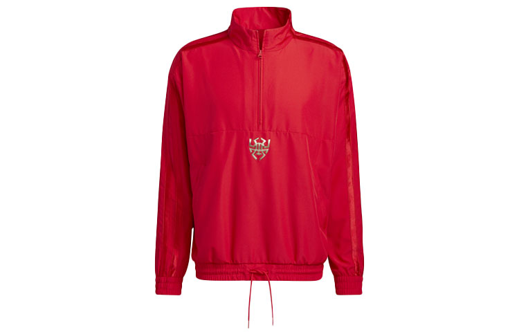 adidas CNY DM PO Basketball Half-Zip Jacket Light Scarlet Red GP0226