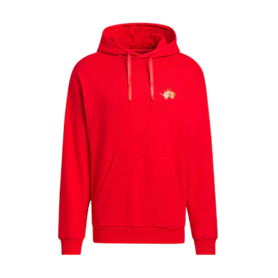adidas CNY Dragon Embroidery Hoodie Light Scarlet JE6114