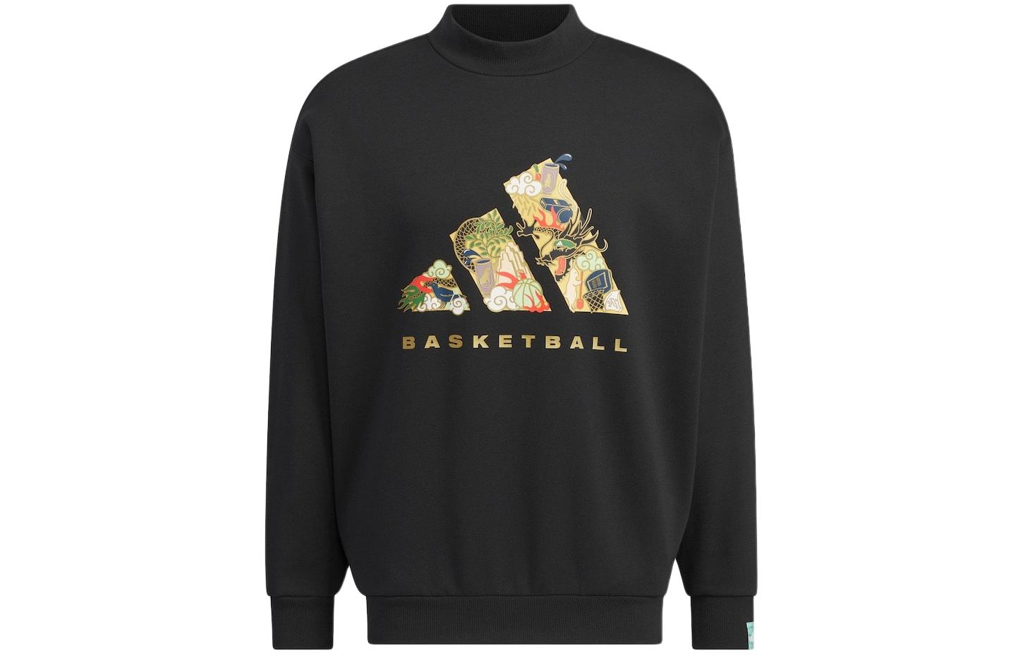 adidas CNY Dragon Logo Crewneck Sweatshirt Unisex Black JE3497