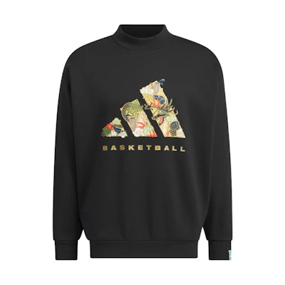 adidas CNY Dragon Logo Crewneck Sweatshirt Unisex Black JE3497