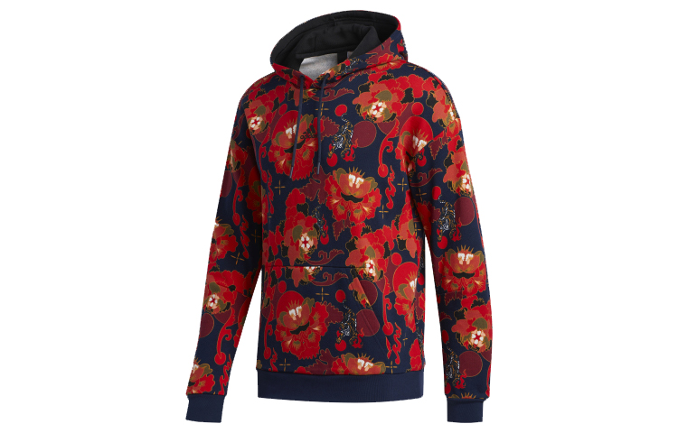 adidas CNY Floral Fleece Hoodie Red Limited Edition GG0774