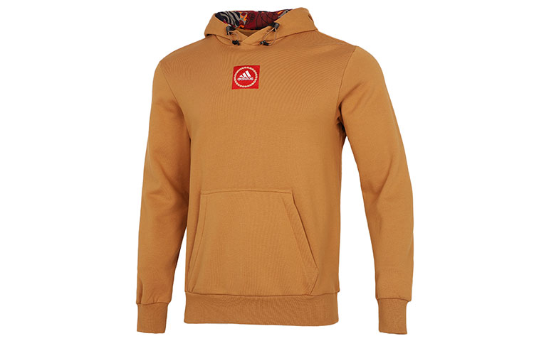 adidas CNY GFX Hoodie Tiger Year Edition Embroidered Sweatshirt Light Brown Men HI3285