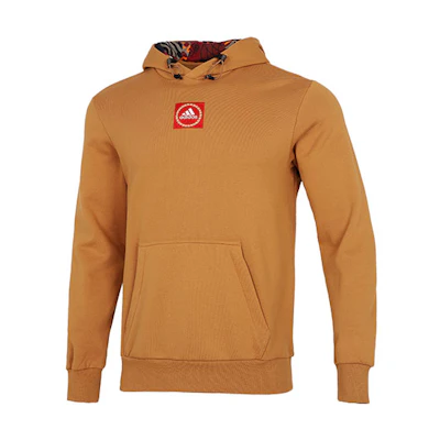 adidas CNY GFX Hoodie Tiger Year Edition Embroidered Sweatshirt Light Brown Men HI3285