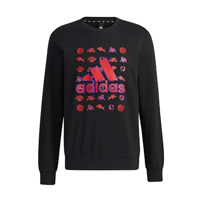 adidas CNY GFX Logo Pullover Sweatshirt Black Fit GR2125