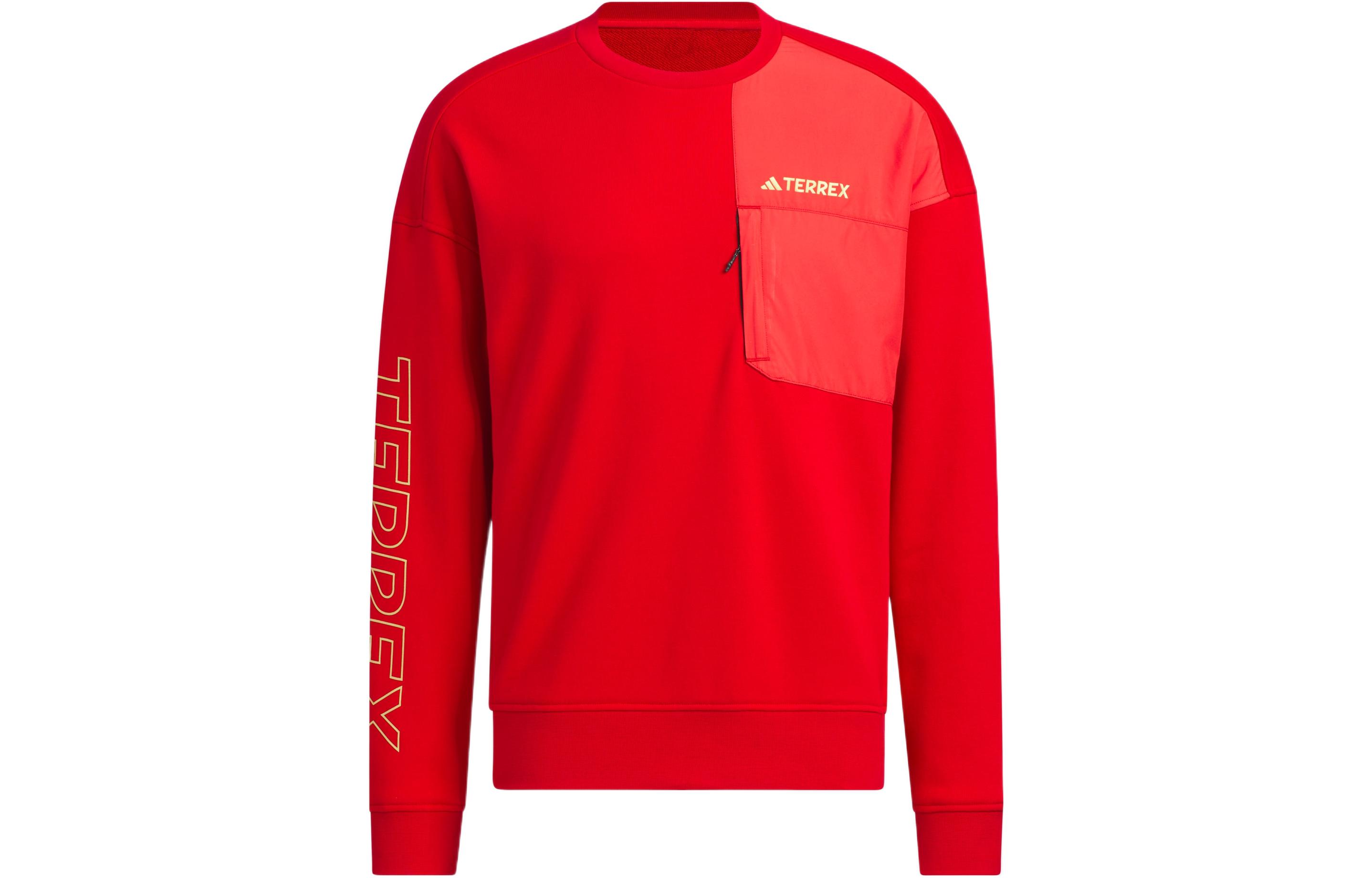 adidas CNY Logo Print Red Crewneck Sweatshirt Long Sleeve IP9948