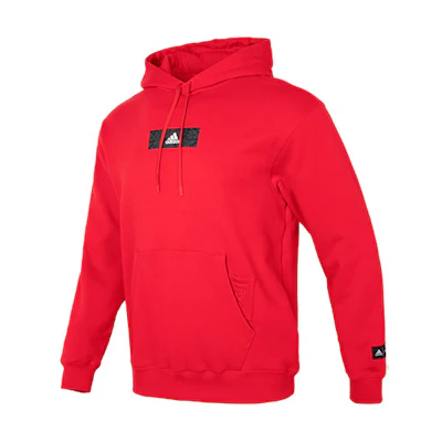 adidas CNY Logo Print Red Drawstring Long-Sleeve Hoodie () HZ3036