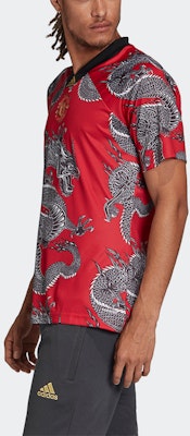 adidas CNY Manchester United Dragon Robe Tee Red FU1323 Details for adidas CNY Manchester United Dragon Robe Tee Red FU1323