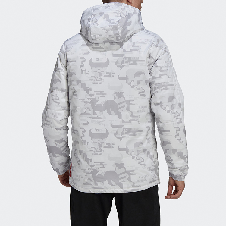 adidas CNY Real Pad Jacket Grey Winter Hoodie GL0044 圖 4