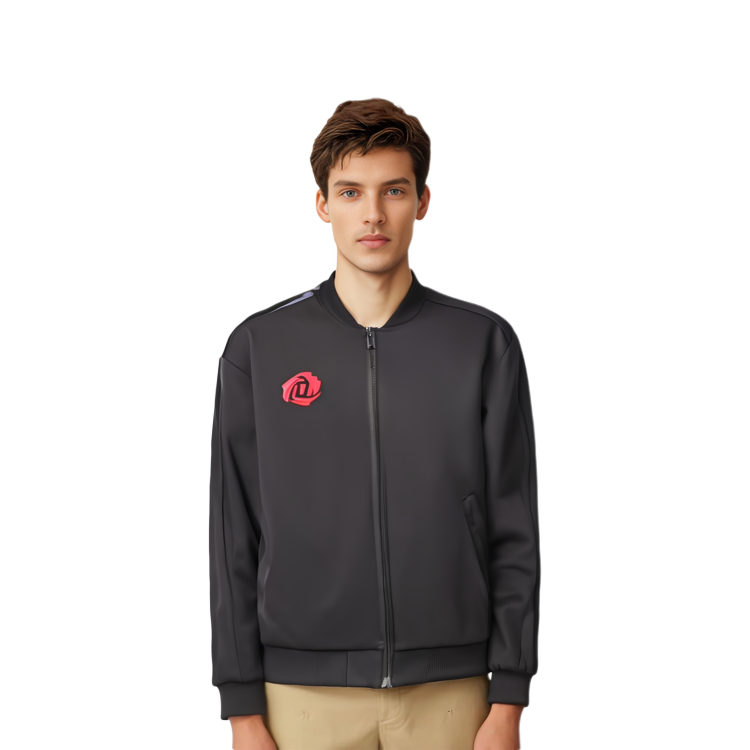 Sizing 아디다스 CNY 로즈 블랙 농구 백 프린트 봄버 재킷 GH4993