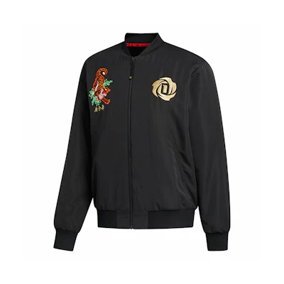 adidas CNY Rose Jkt Black Tiger Embroidery Print Bomber Jacket FP8202