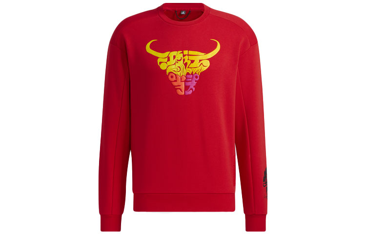adidas CNY Series Pullover Sweatshirt Light Scarlet Red Casual Wear GN9460