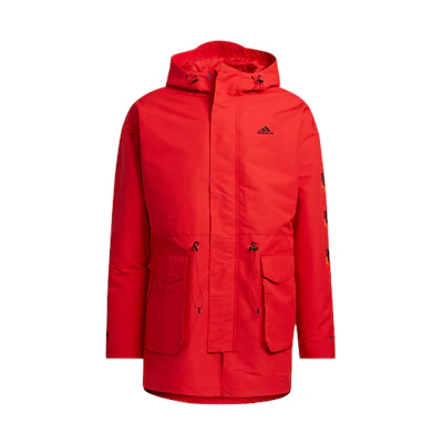 adidas CNY Series Red Printed Training Hooded Fleece Woven Jacket H37918