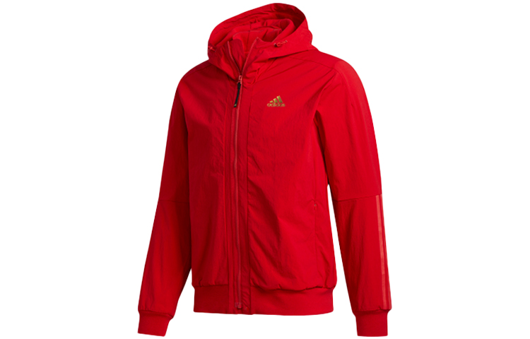 adidas CNY TT Casual Sports Hoodie Jacket Light Crimson FU6224