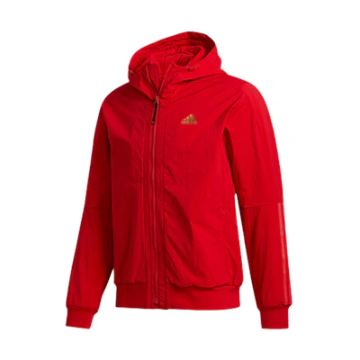 adidas CNY TT Casual Sports Hoodie Jacket Light Crimson FU6224
