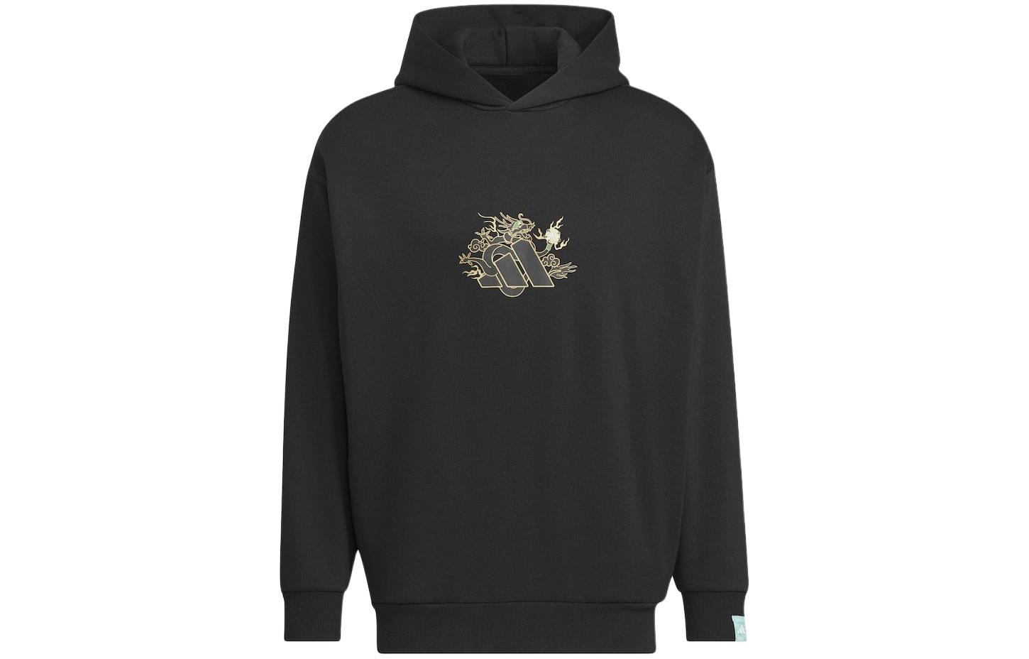 adidas CNY Year of the Dragon Hoodie Black Unisex with Dragon Logo Print JE3499