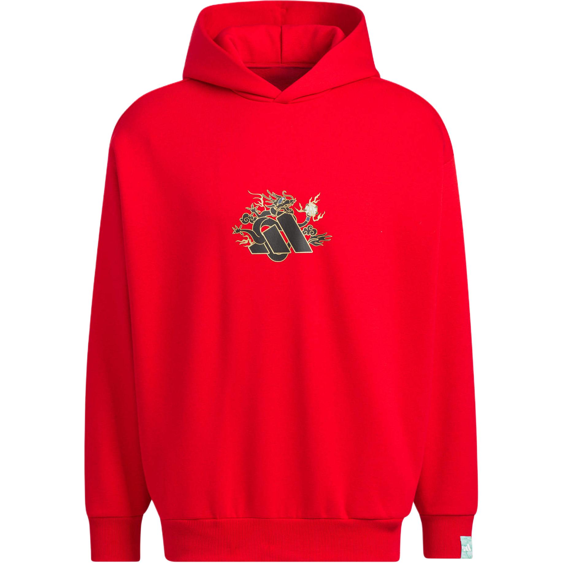 adidas CNY Year of the Dragon Hoodie Red Unisex with Dragon Logo Print JE3500