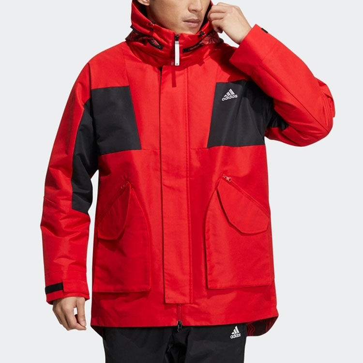 Lookbook 阿迪达斯虎年限定红色拼色羊毛连帽夹克 (独家款) HC0276