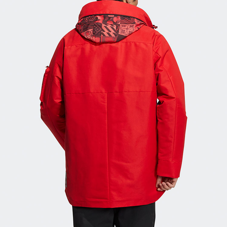 Shop 阿迪达斯虎年限定红色拼色羊毛连帽夹克 (独家款) HC0276