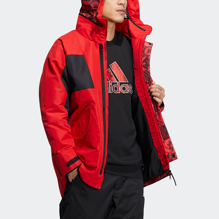 Purchase 阿迪达斯虎年限定红色拼色羊毛连帽夹克 (独家款) HC0276