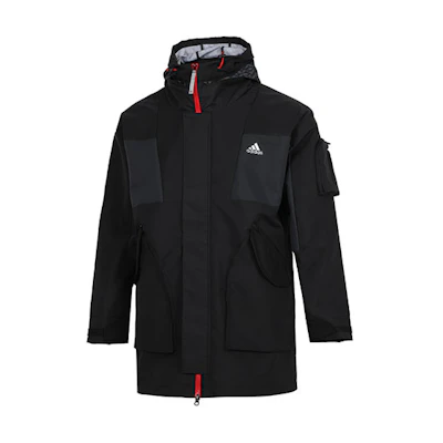 adidas CNY Year of Tiger Fleece Hoodie Outdoor Utility Jacket Black Mens Winter HC0275