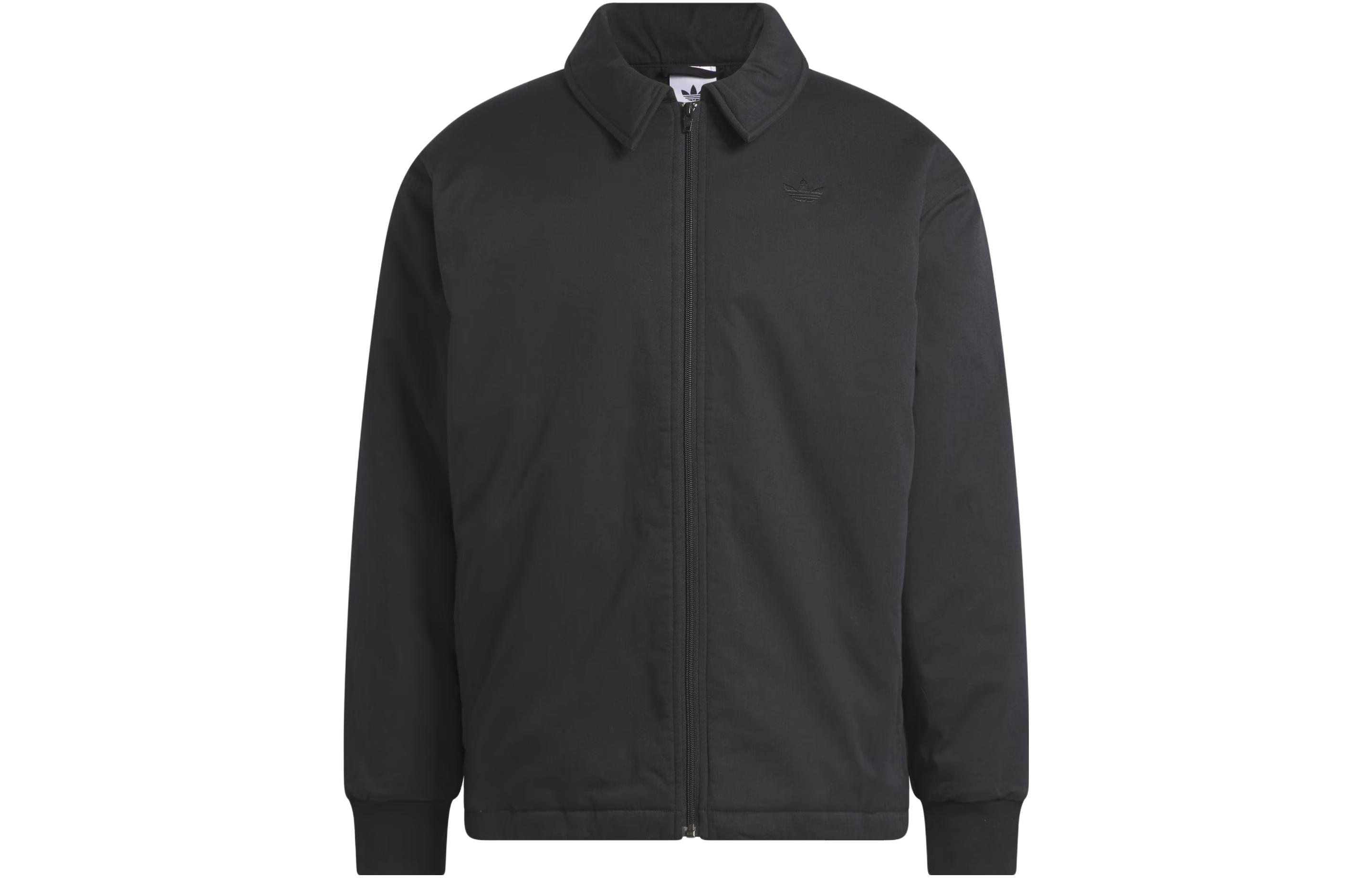 adidas Coach Bomber Jacket Black Unisex Long-Sleeve Jacket with Logo IJ0959