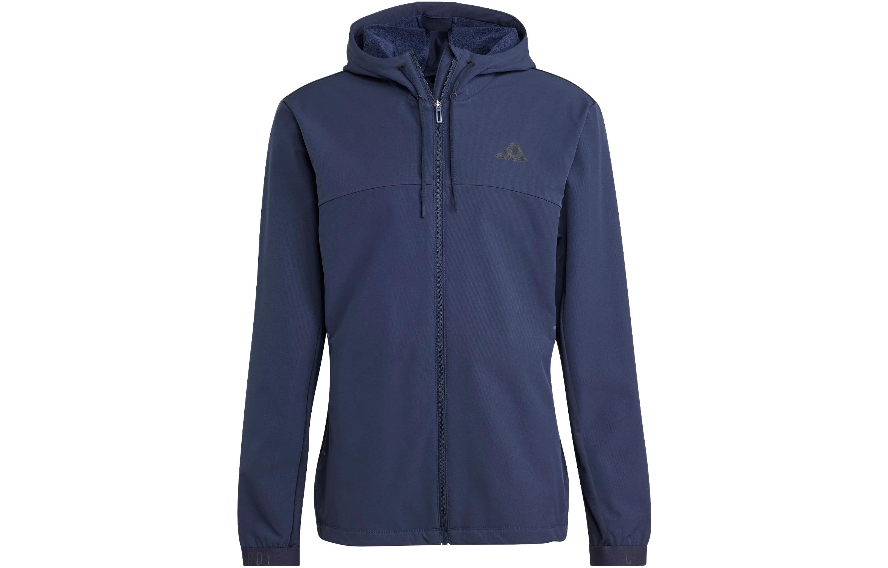 adidas Cold Rdy Workout Hoodie Legend Ink Blue Logo Long Sleeve Jacket IL1429