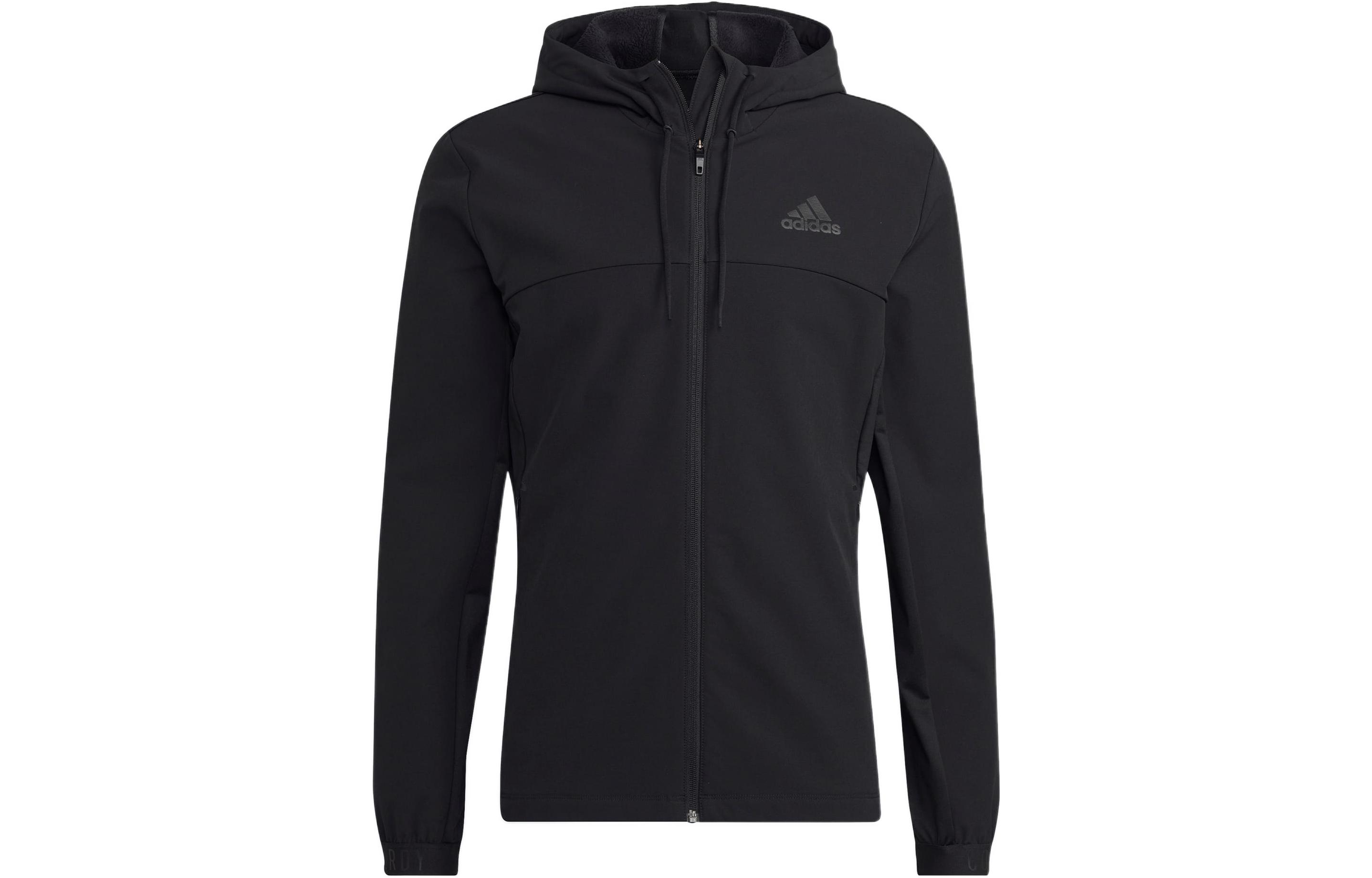 adidas ColdRdy FZ Black Full-Zip Hoodie Jacket with Logo Embroidery HN2884
