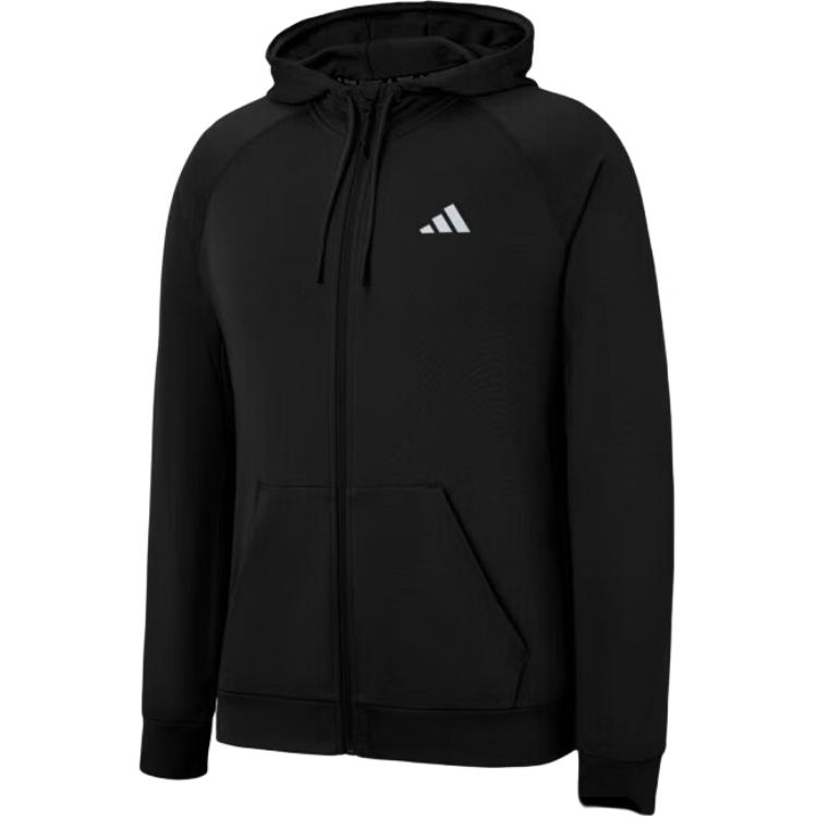 adidas COLDRDy Logo Outdoor Sports Zip Hoodie Jacket Black () IM7489