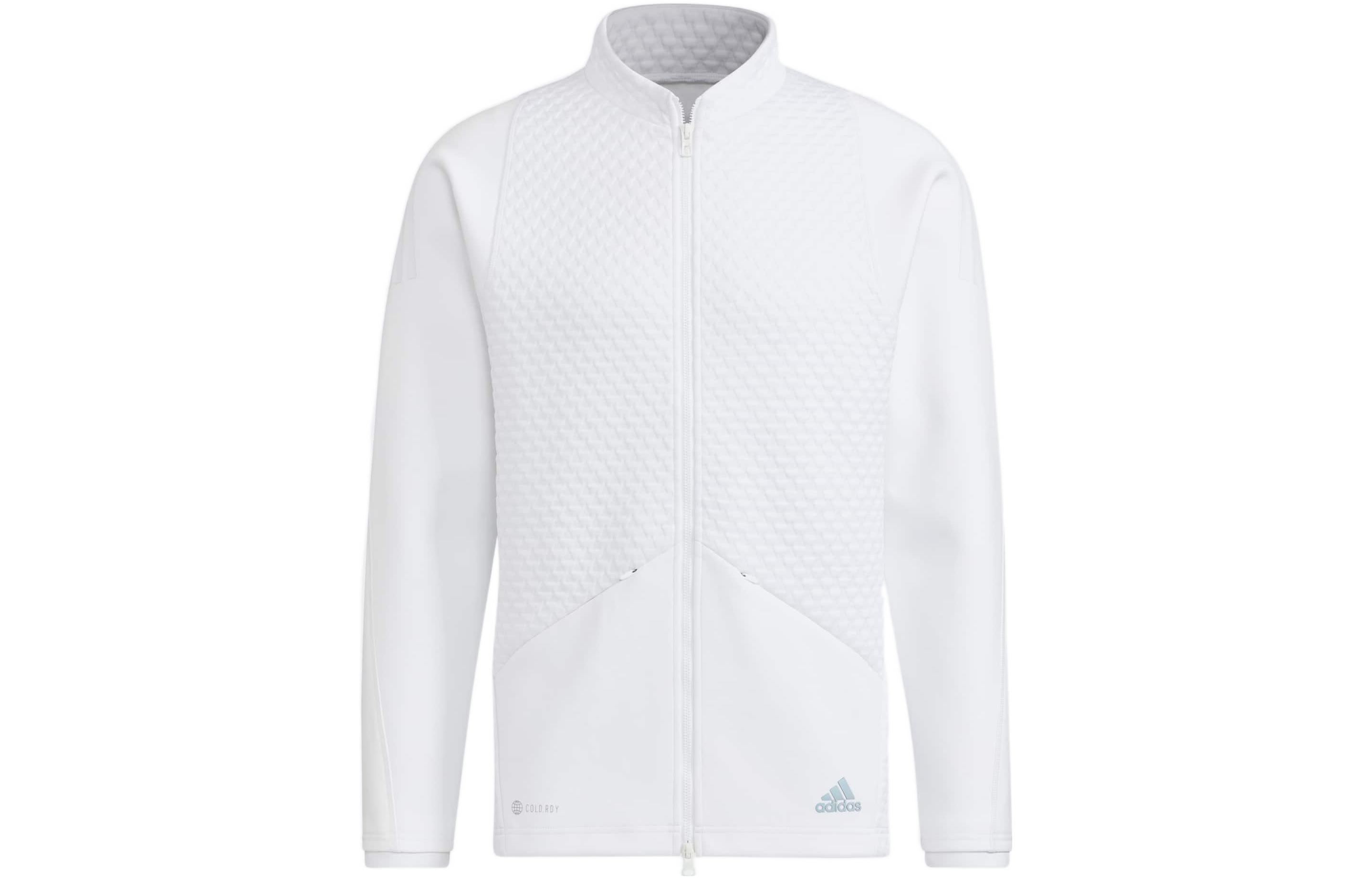 adidas ColdRdy White Golf Jacket - Solid Color with Logo & Zipper HG4115