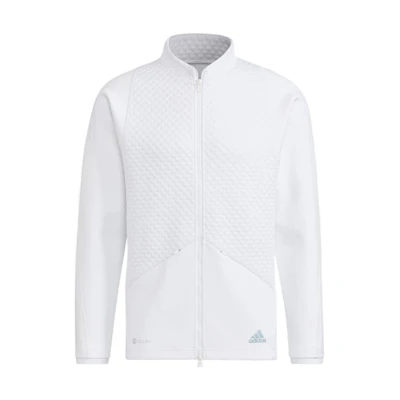 adidas ColdRdy White Golf Jacket - Solid Color with Logo & Zipper HG4115
