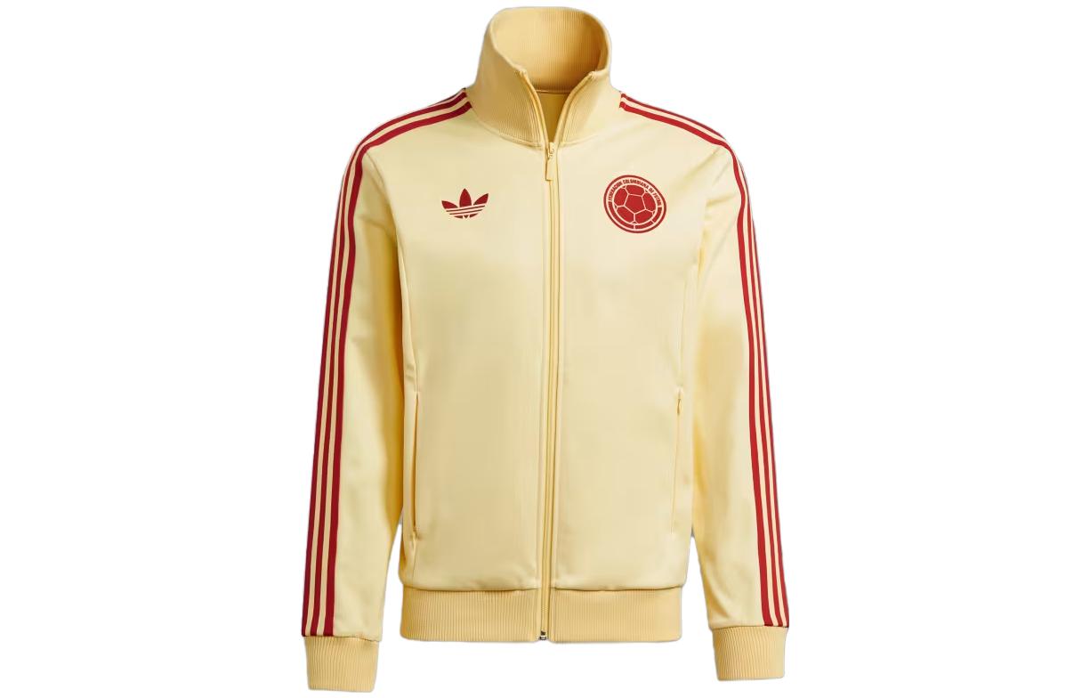 adidas Colombia Beckenbauer Track Top Yellow Letter Print Jacket IU2186