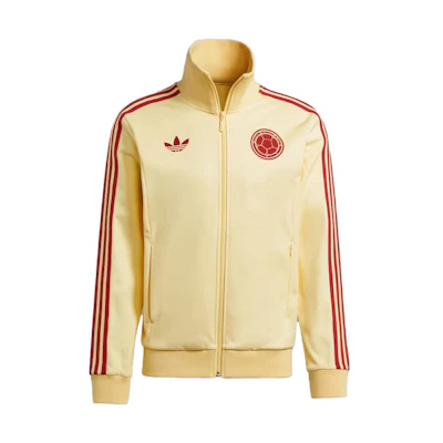 adidas Colombia Beckenbauer Track Top Yellow Letter Print Jacket IU2186