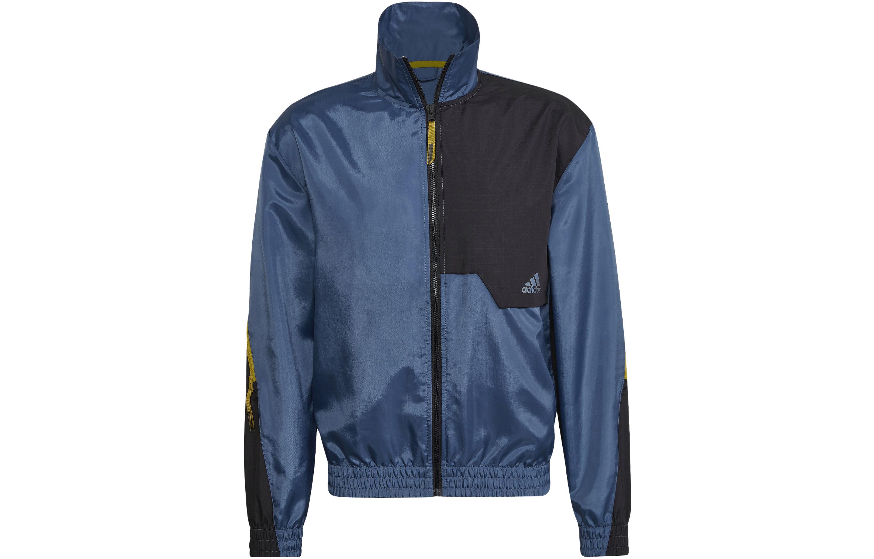 adidas Color-Block Logo Zip-Up Jacket - Blue HI5381