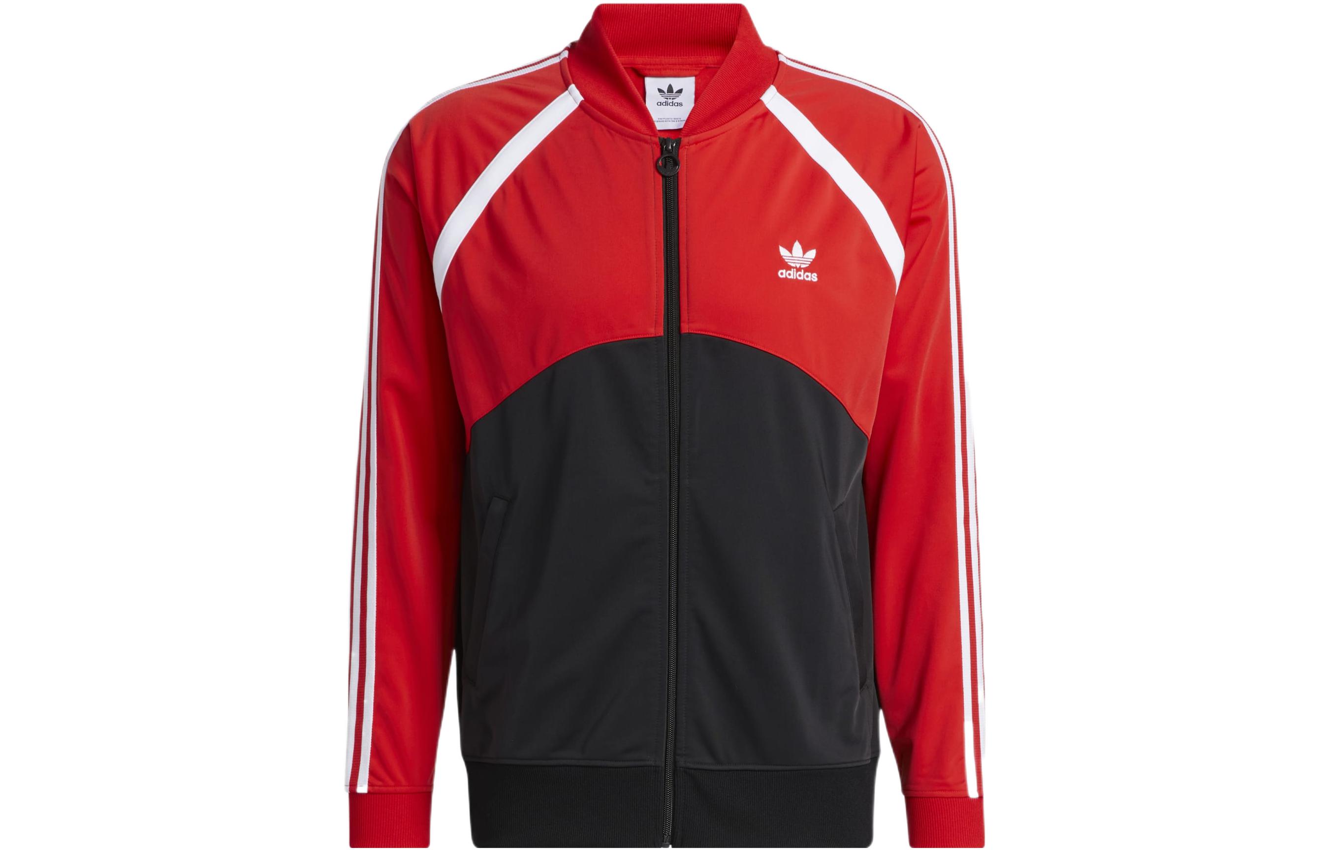 adidas Color-block Striped Track Jacket Red/Black HC2076