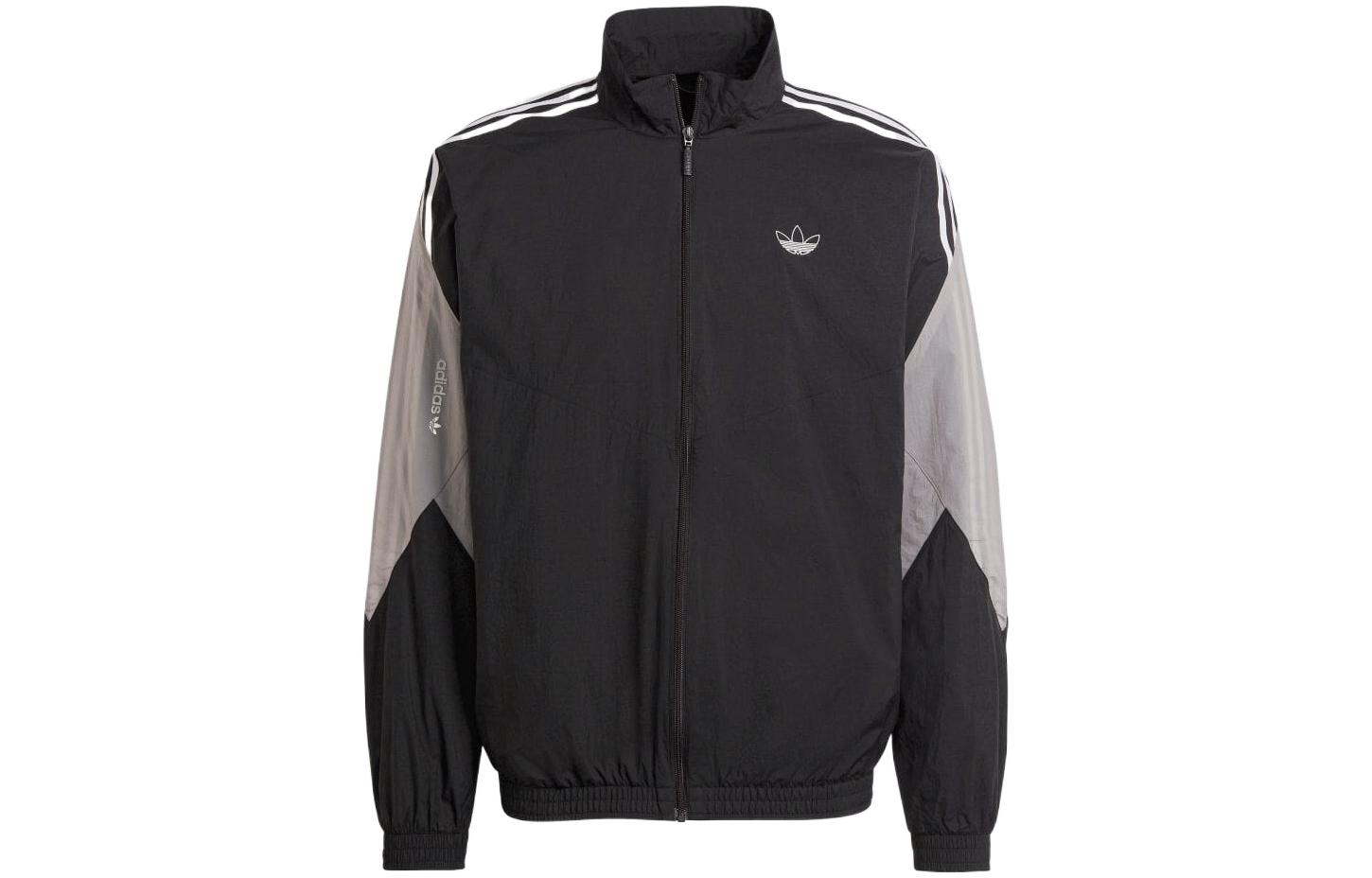 adidas Color Block Stand Collar Jacket Japan Edition Black HE4714